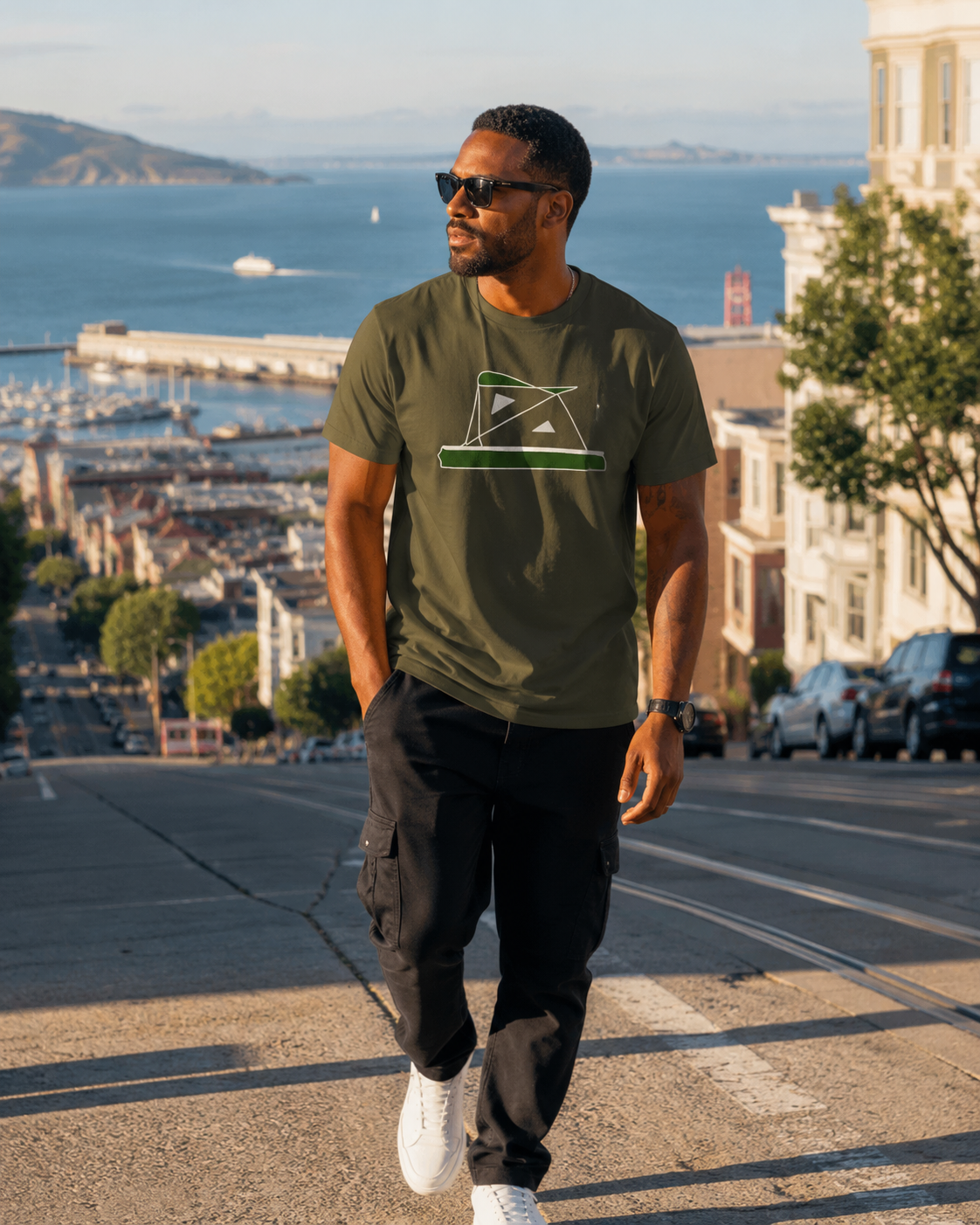 Oronku Geometric Sail Cotton T-Shirt